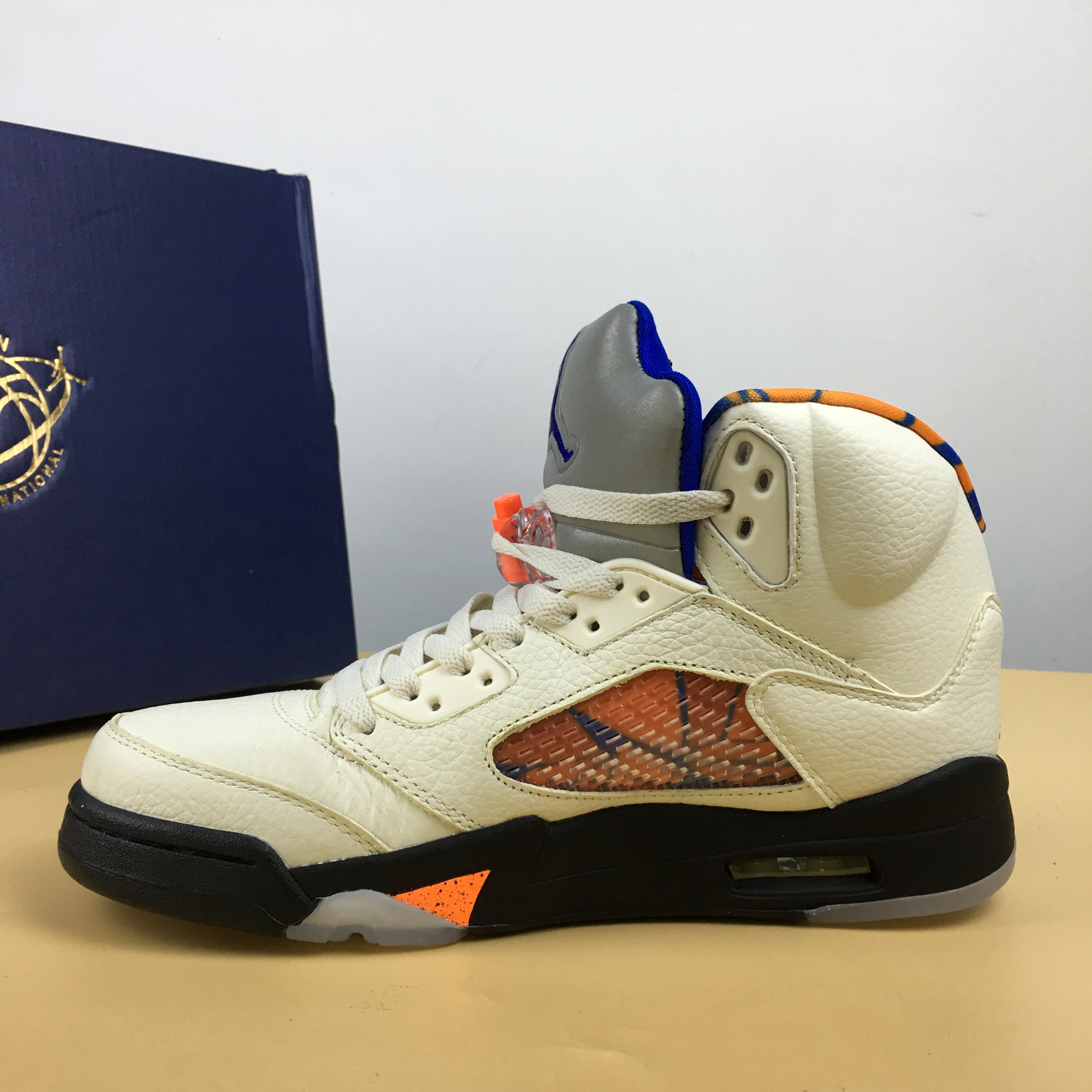 Air Jordan 5 International Flight White Orange Blue Shoes - Click Image to Close